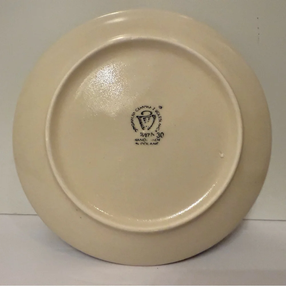 POLISH POTTERY NEW SALAD PLATE BLUE WHITE DINING DINNER HOME BOLESLAWIEC NWT